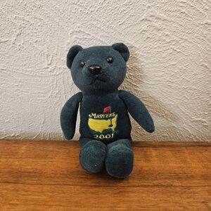 2001 Augusta National Golf Club Masters Souvenir Plush Bear Green Logo